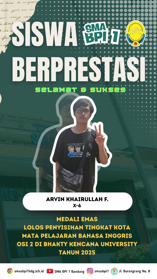BPIPrestasi - Arvin X-6 Medali Emas