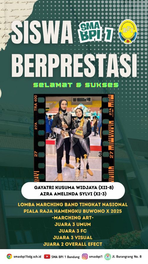 BPIPrestasi - GaYatri XII-8 dan Azra XI-3  Lomba Marching Band Tingkat nasional