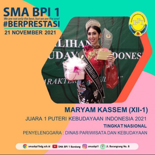 SMA BPI 1 BANDUNG Juara 1 Putri Kebudayaan Indonesia 
