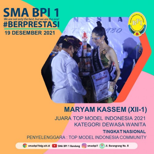 SMA BPI 1 BANDUNG Juara Top Model Indonesia