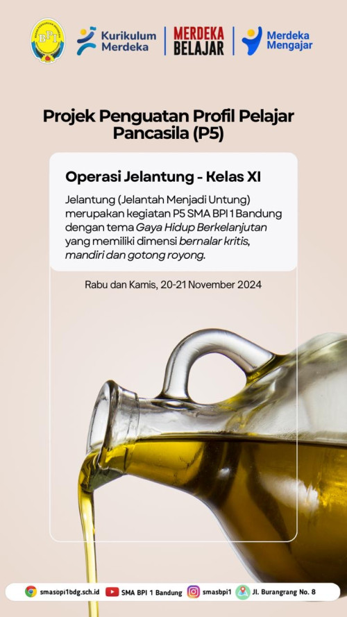 P5 SMA BPI 1 BANDUNG - OPERASI JELATUNG (Jelantah Menjadi Untung)