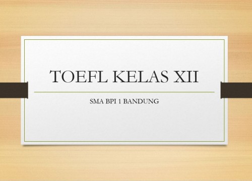 TOEFL Kelas XII