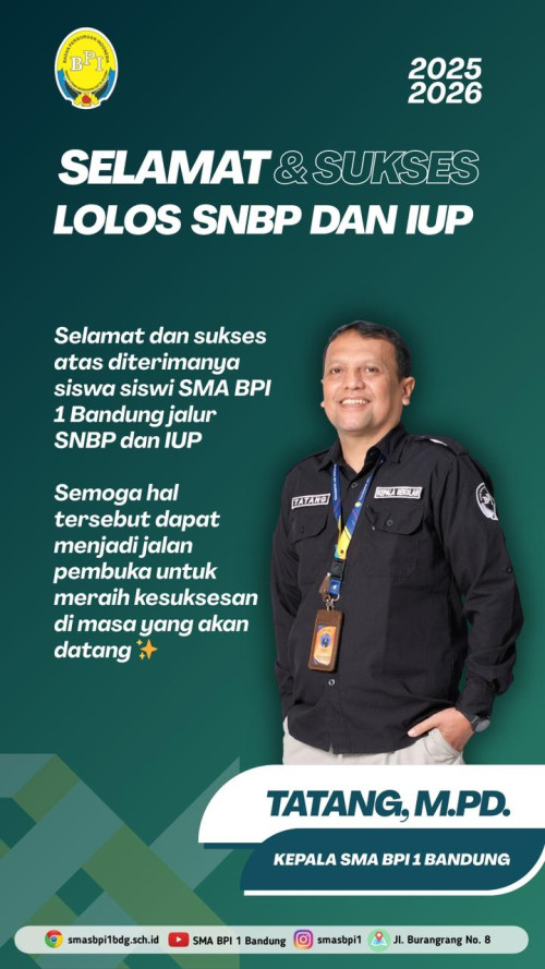 Ucapan Selamat Lolos SNBP & IUP